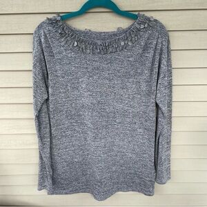 Dana Buchman Heather Gray Long Sleeve Top Size M